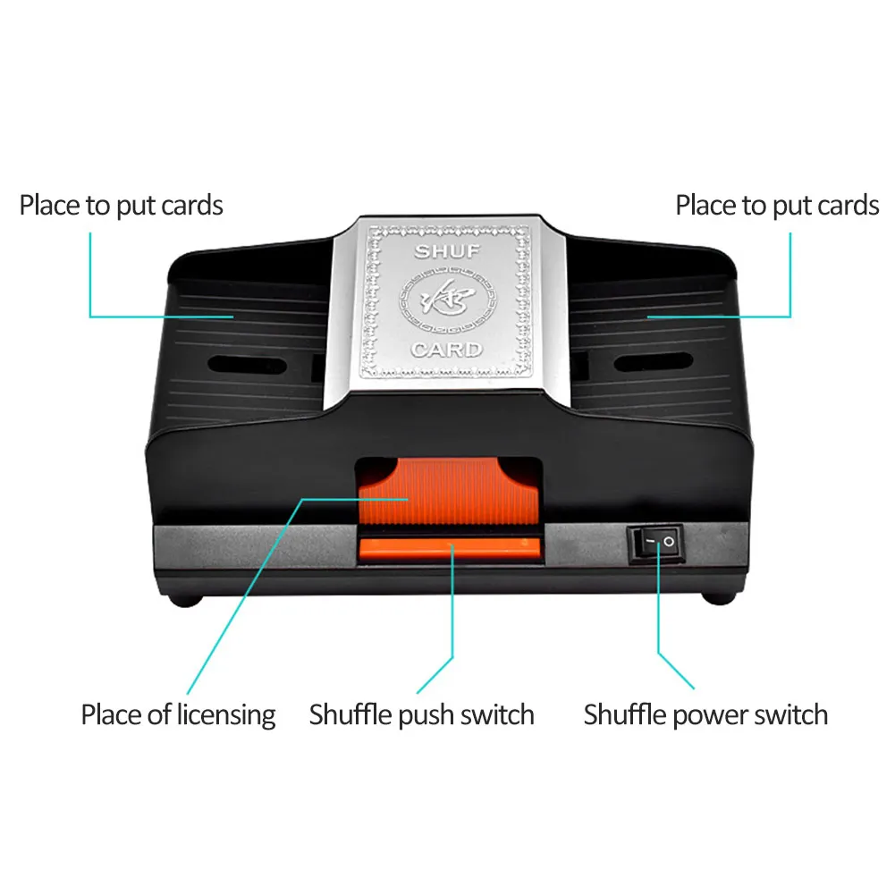 Профессиональный тасующий карты игрок 1-2 палубы Высокоскоростной автоматический пластиковый шафл-машинка играя тасующий карты игрок для игры в покер карты