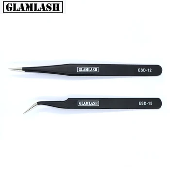 

Glamlash ESD-12 ESD-15 Anti-static Tweezer Curved Tweezer Straight Tip Tweezer Makeup Tool
