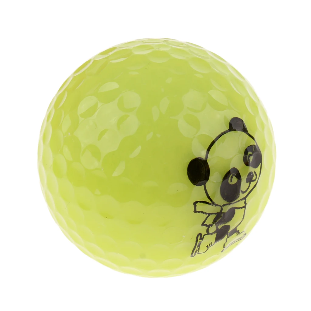 Golf Driving Ball Double Layer Golf Ball Cute Panda Golf Range Practice Ball Flexible Elastic Training Golf Ball