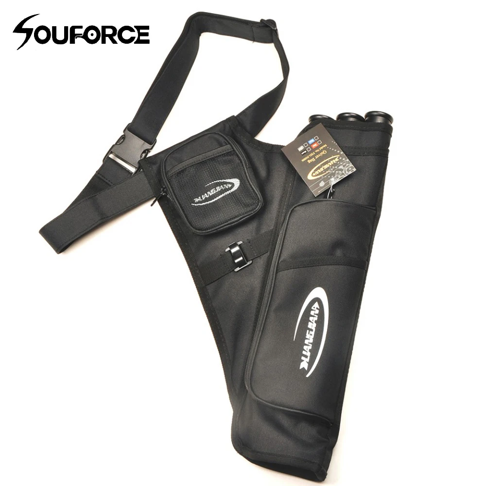 Billige 3 farbe 3 Rohre Pfeil Köcher 46x32cm mit Verstellbaren Riemen Pfeile Halter Tasche für Bogenschießen Jagd Schießen