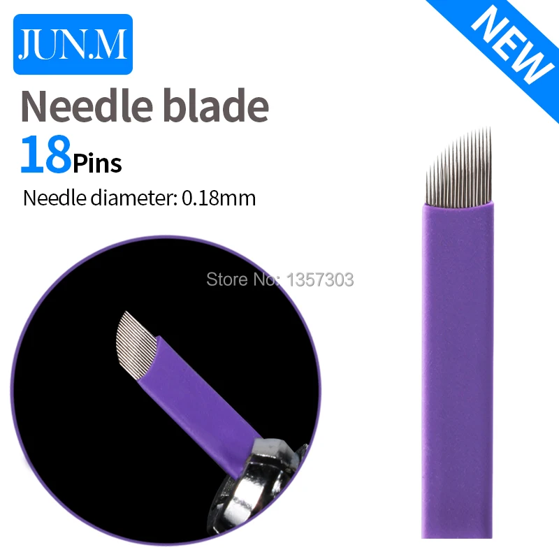 

0.18mm 100pcs/lot Tattoo needle blade18pins permanent makeup blades needles for manual pen microblading needle blade-B5