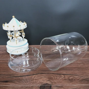 

14*20cm Music Box Special Glass Dome Vase with Glass Base Home Decoration Creative Glass Dome Friend Gift Wedding Decoration