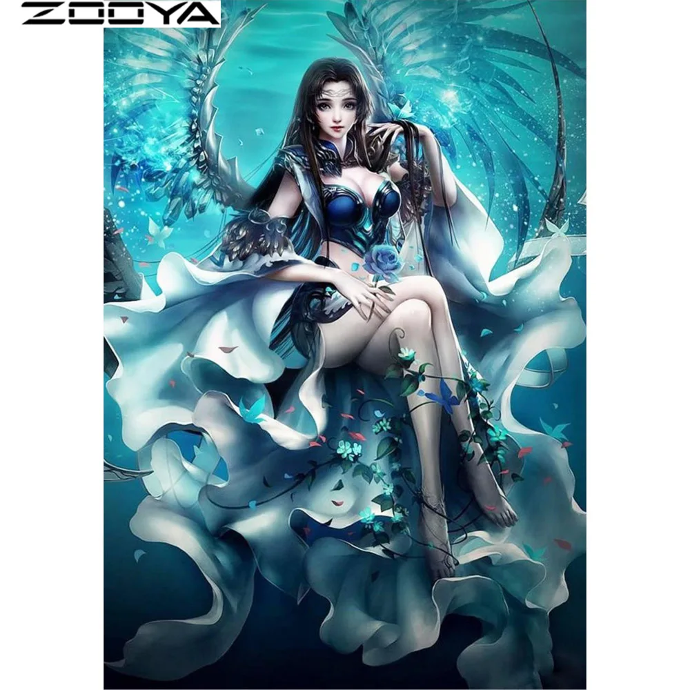 

ZOOYA Angel Fairy Diy Diamond Embroidery Flowers Full Diamond Mosaic Painting For Decor 5D Crystal Cross Stitch Needlework P49