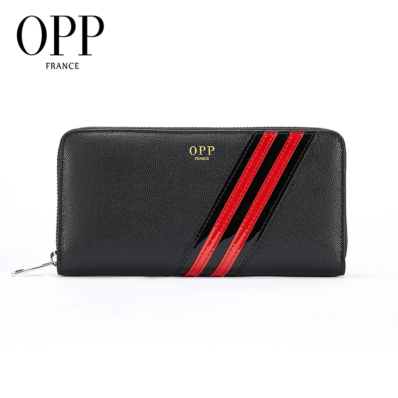 OPP мужской кошелек кожаный бизнес, Длинный кошелек, Модный складной кошелек в английском стиле, кошелек на молнии с перекрестной картой