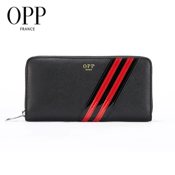 

OPP 2020 Men's Wallet Leather Business Long Wallet Fashion Folding England Style Wallet Zipper Cross Card Package