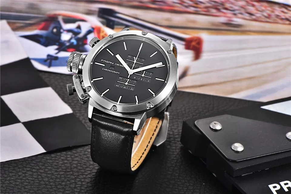 Relogio Masculino PAGANI дизайнерские черные военные кварцевые часы мужские Роскошные водонепроницаемые Авто Дата хронограф спортивные наручные часы