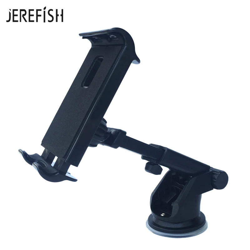 JEREFISH лобовое стекло автомобильный держатель для планшета приборная панель автомобильный держатель для телефона для iPhone samsung huawei iPad Mini xiaomi автомобильный держатель - Цвет: Черный