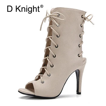 

Woman Slingbacks Boots Sandals Peep Toe Gladiator High Heels Sandals Women Sexy Cross-tied Summer Pumps Shoes Woman Size 34-43