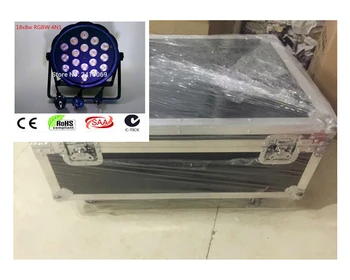 

8pcs LED Par Light 18x8W + flightcase RGBW 4IN1 LED Luxury DMX Led Flat Par Lights dj