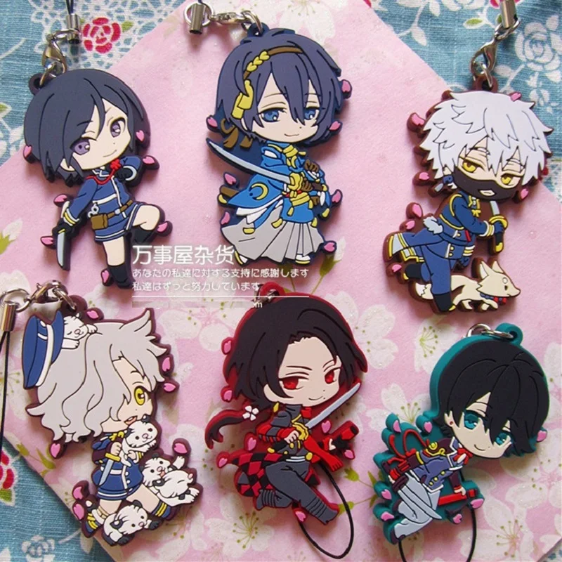 Touken Ranbu онлайн игра Mikatsuki Nakigitsune Hotarumaru Kashuu Kiyomitsu Sakura версия резиновый брелок|touken
