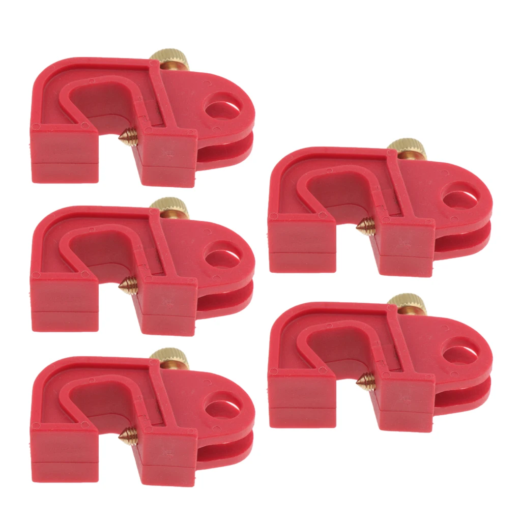 Almencla 5PCS Universal Circuit Breaker Lockout Red with Twisted Screw Simple to Apply and Lockout a Maximum Diameter of 13mm 