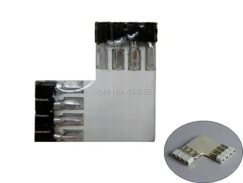 

Black/White LED RGB Strip connector RGB 4 Pin female L connector For 5050 RGB Led Strip L connector Free Shipping