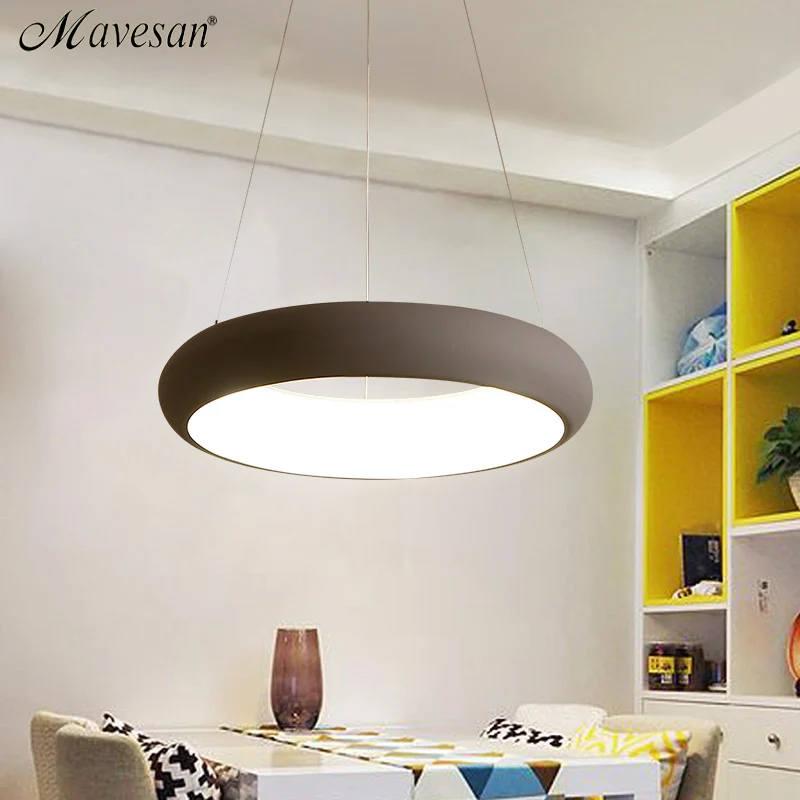 

new LED Simple Pendant Lights black grey white color Lamp For Living Room Lustre Pendant Lights Pendant Ceiling Fixtures