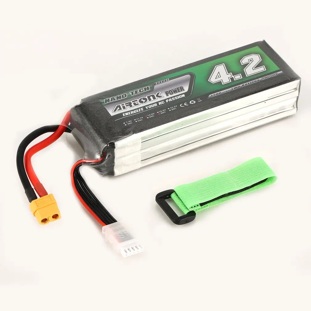 

Airtonk Power 14.8V 4200mAh 60C 4S 1P Lipo Battery XT60 Plug Rechargeable for RC Racing Drone Quadcopter Helicopter Car Boat