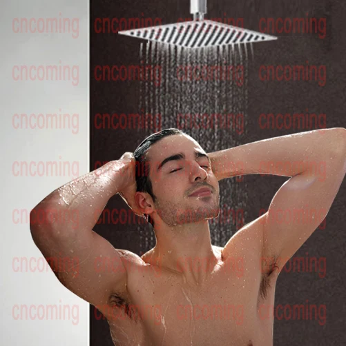 

SUS304 Shower Head Square 10 Inch Bathroom Fittings Accessories Ultrathin Rain Air Power High Pressure Save Water Shower DF0002