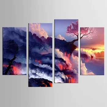 

4 Pcs/Set Bright clouds Canvas Print Painting Modern Still Life landscape Wall Art Picture Home Decor NEW-XYS(1)