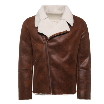 ISurvivor, мужские толстые куртки из искусственной кожи, пальто, Jaqueta Masculina, мужские повседневные Модные приталенные куртки на диагональной молнии, Hombre - Цвет: Brown