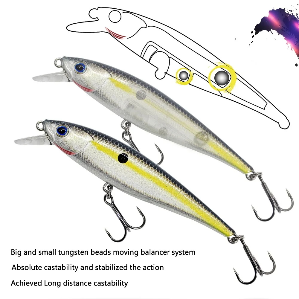 Twitching Minnow Fishing lure Jerk bait Suspending Hard Baits 90mm 11g Twitching Minnow Fishing lure Jerk bait Suspending Hard Baits 90mm 11g