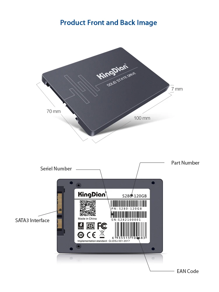 KingDian внутренний SSD 120GB 240GB SATAIII 2,5 дюймовый жесткий диск для ПК