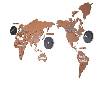 Карта мира настенные часы современный дизайн 3D наклейки s Подвесные часы уникальные часы настенные часы домашний декор акриловая Наклейка на стену - Цвет: 2