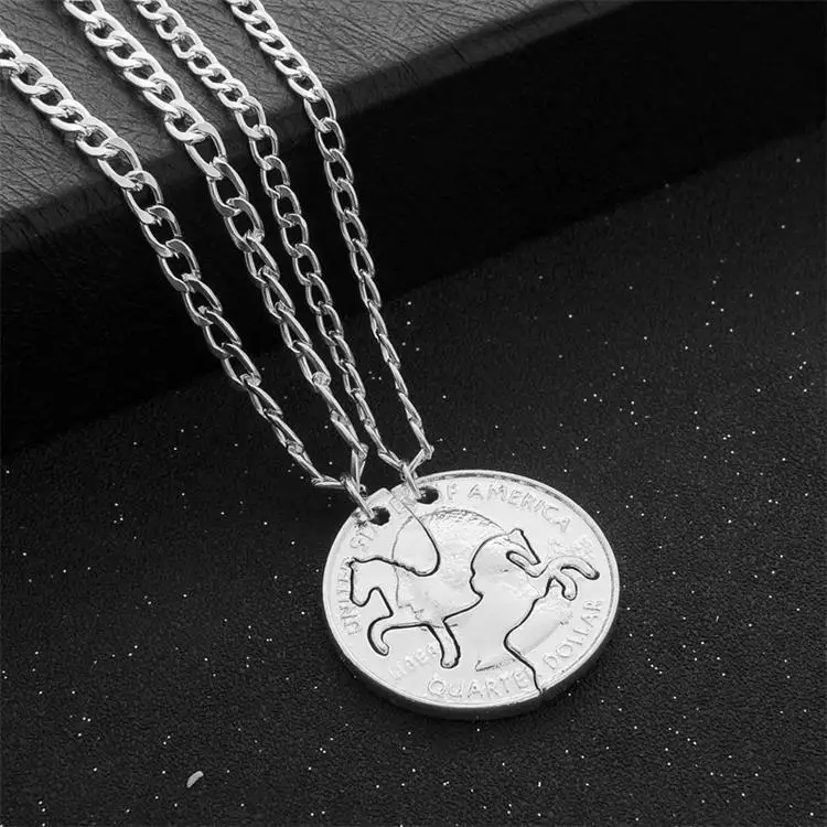 Fashion Hot Best Friends Necklace BFF Set Pendant Alloy Creative Birthday Gift Best friend Heart-shaped bff Couple necklace