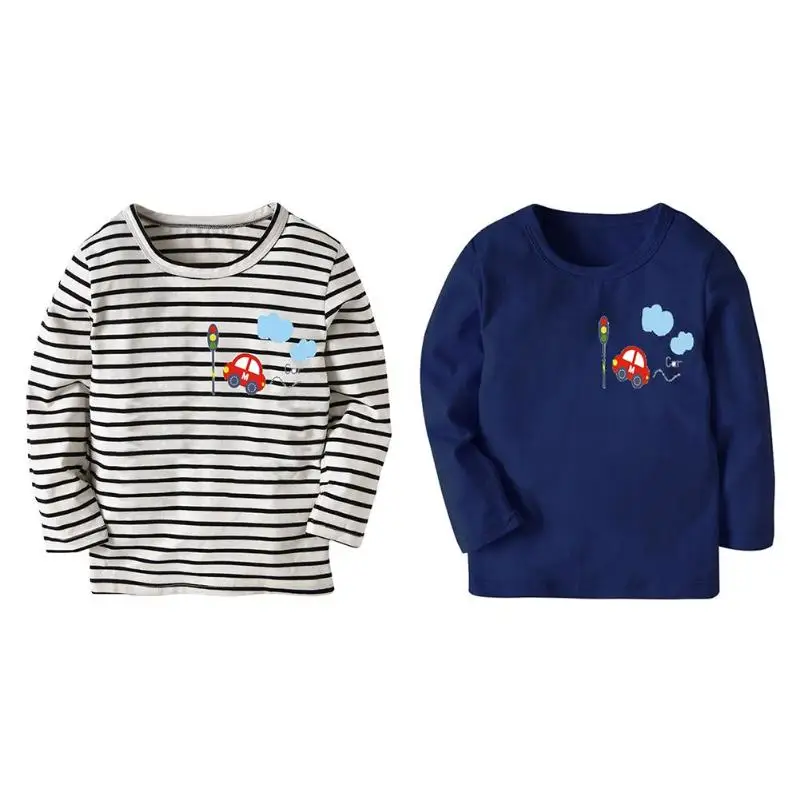 

Fashion Autumn Kids Boys Tees T-shirt Casual Long Sleeve Cartoon Car Tops