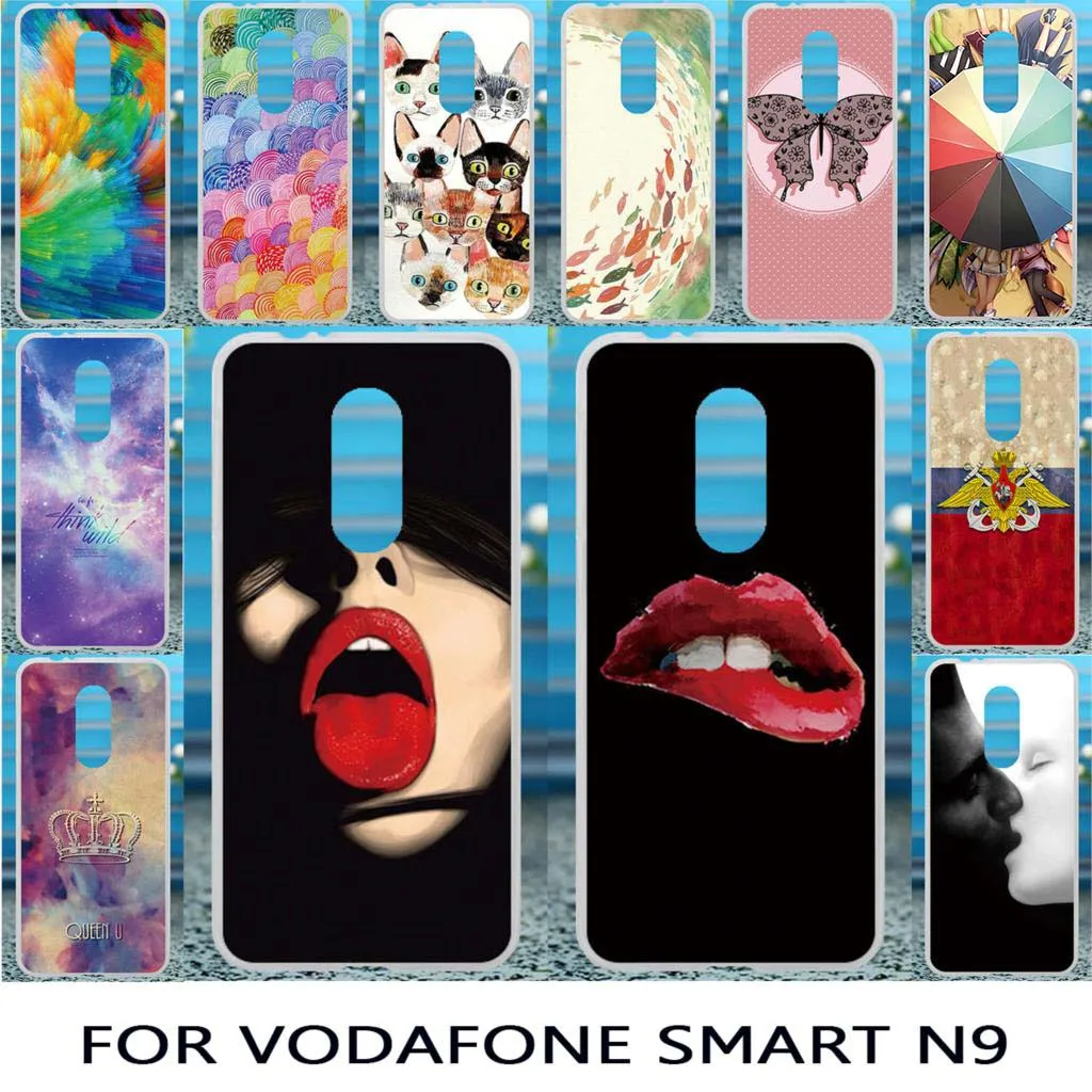 

TPU Butterfly DIV Painted Cases For Vodafone Smart N9 Case Silicon For Vodafone Smart N9 Cover Back Fundas Coque Housing Bag