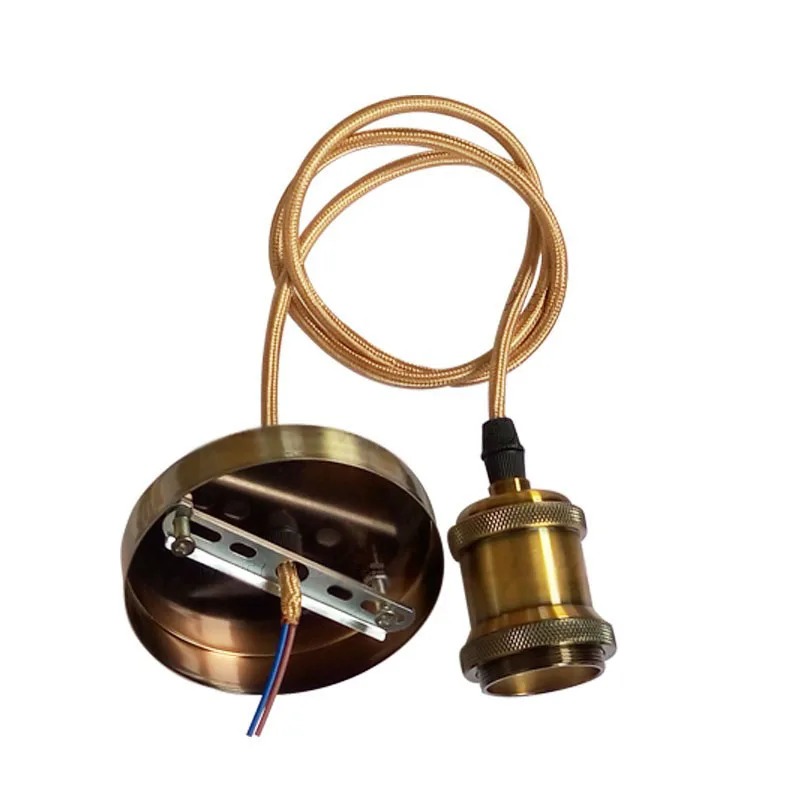 Modern Soho Metal Gold Hardwire Ceiling Pendant Light Fixture Cord Modern Soho Metal Gold Hardwire Ceiling Pendant Light Fixture Cord Kit 1m Braided Cloth Satin Brass Finish E27 Base In Lamp Bases From Lights Lighting On