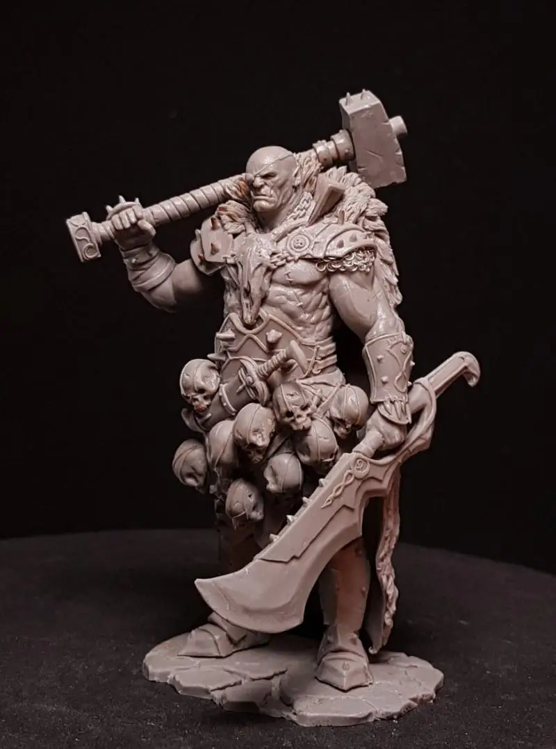 1/24 75MM ancient Orc stand with BASE 75mm Resin figure Model kits Miniature gk Unassembly Unpainted