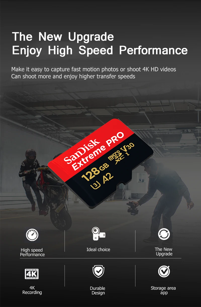 SanDisk Micro SD Extreme PRO 1 ТБ 400GB 256GB 128GB 64GB U3 V30 A2 32GB A1 флеш-карта памяти TF карта 4K MicroSD