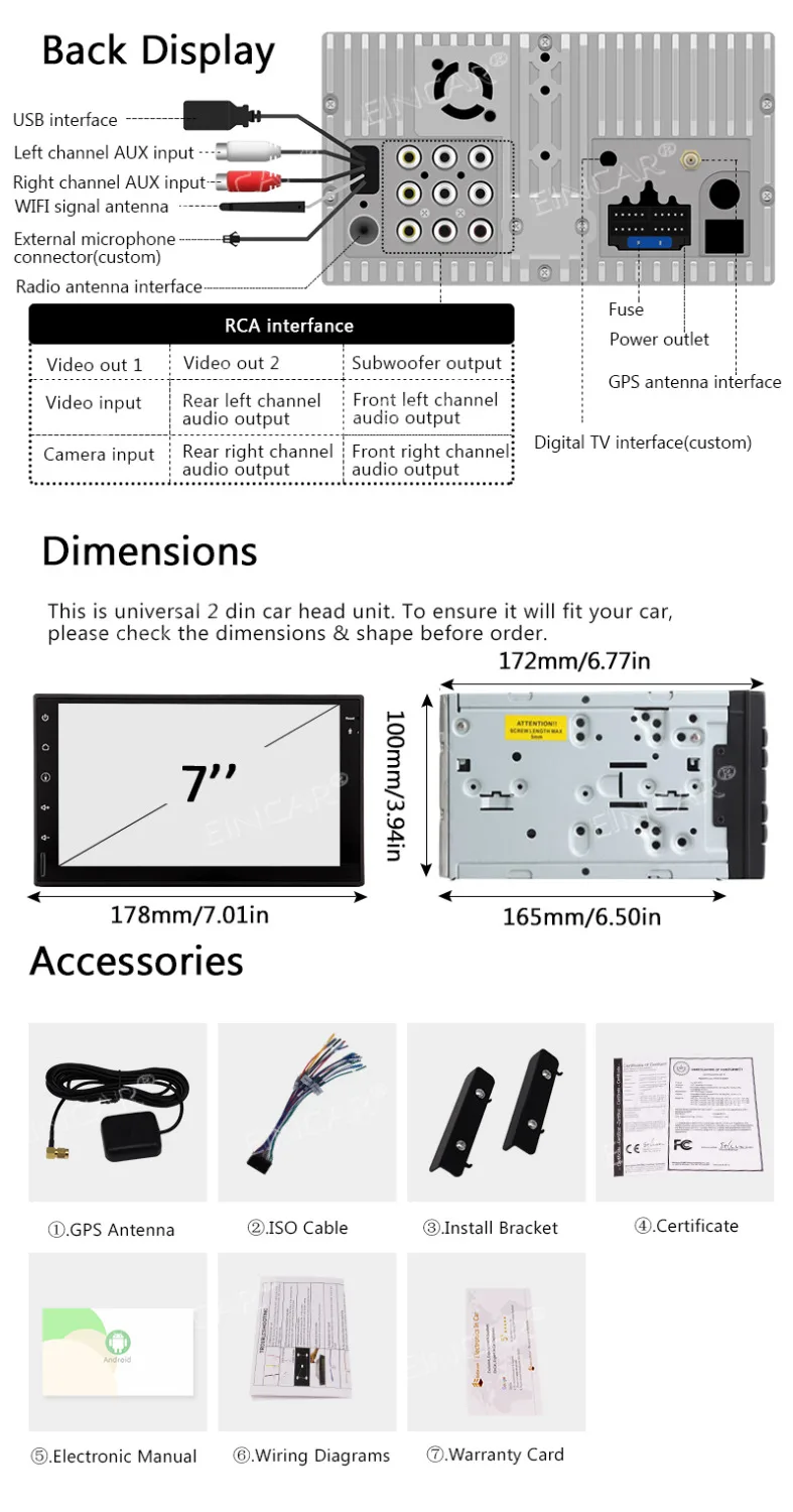 Perfect Head Unit Wifi/USB/RDS/FM/AM Double 2 DIN 7 Inch Android 8.1 Head Unit Autoradio Quad-Core 2GB RAM + 16GB ROM Capacitive Touch 4 Perfect Head Unit Wifi/USB/RDS/FM/AM Double 2 DIN 7 Inch Android 8.1 Head Unit Autoradio Quad-Core 2GB RAM + 16GB ROM Capacitive Touch 4