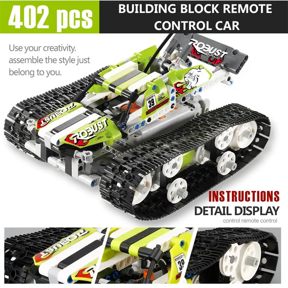

DIY toy for children Remote control tank 2 Channels DIY Building Block Remote Control Tank SDL 2017A-31 for birthday gift