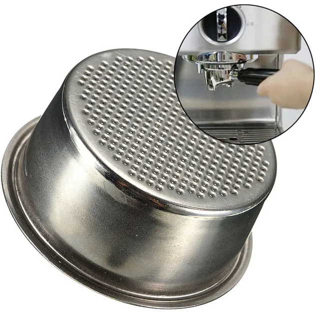 Cheap 1PC Siver Stainless Steel Coffee Machine 2 Cup 51mm Durable Non Pressurized Filter Basket High Quality Coffee Parts Gift New