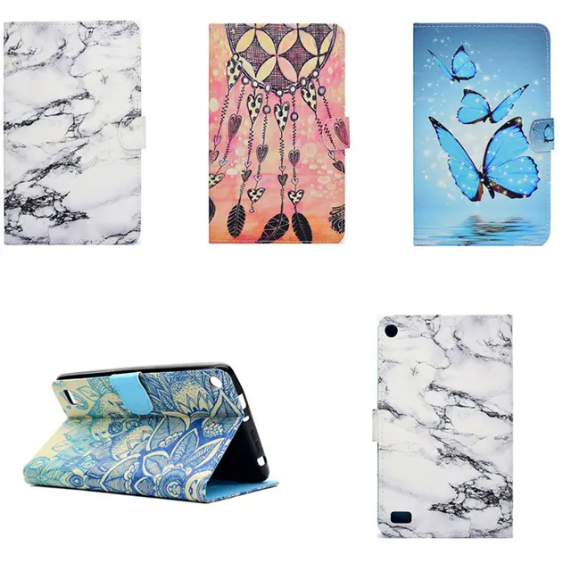 PU Leather Cute case For Amazon Fire7 2015 version 5th Generation Flip