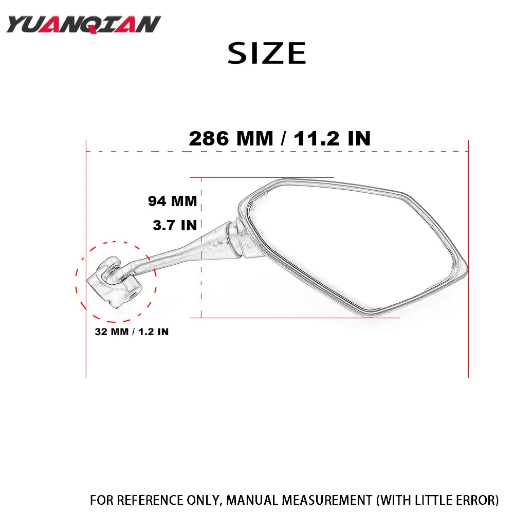 Зеркало для мотоцикла Yamaha YZF R1 R3 R6 R25 R125 Kawasaki z800 BMW S1000RR 2013 2014 2015 2016 черное боковое