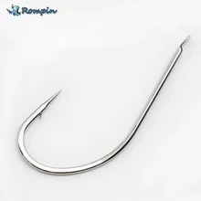 Rompin 20 шт./пакет большой размер 28# стальной длинный хвостовик Крюк большой размер Троллинг джиг один крючок осьминог приманка такелаж запчасти Размер