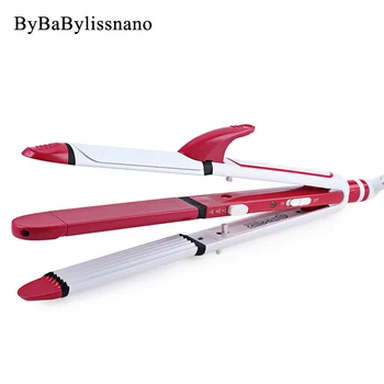 

ByBaBylissnano 3 in 1 Electric Hair Curler and Straightener Corrugated Iron Hair Wave Tourmaline Ceramic Styler Hair Tools