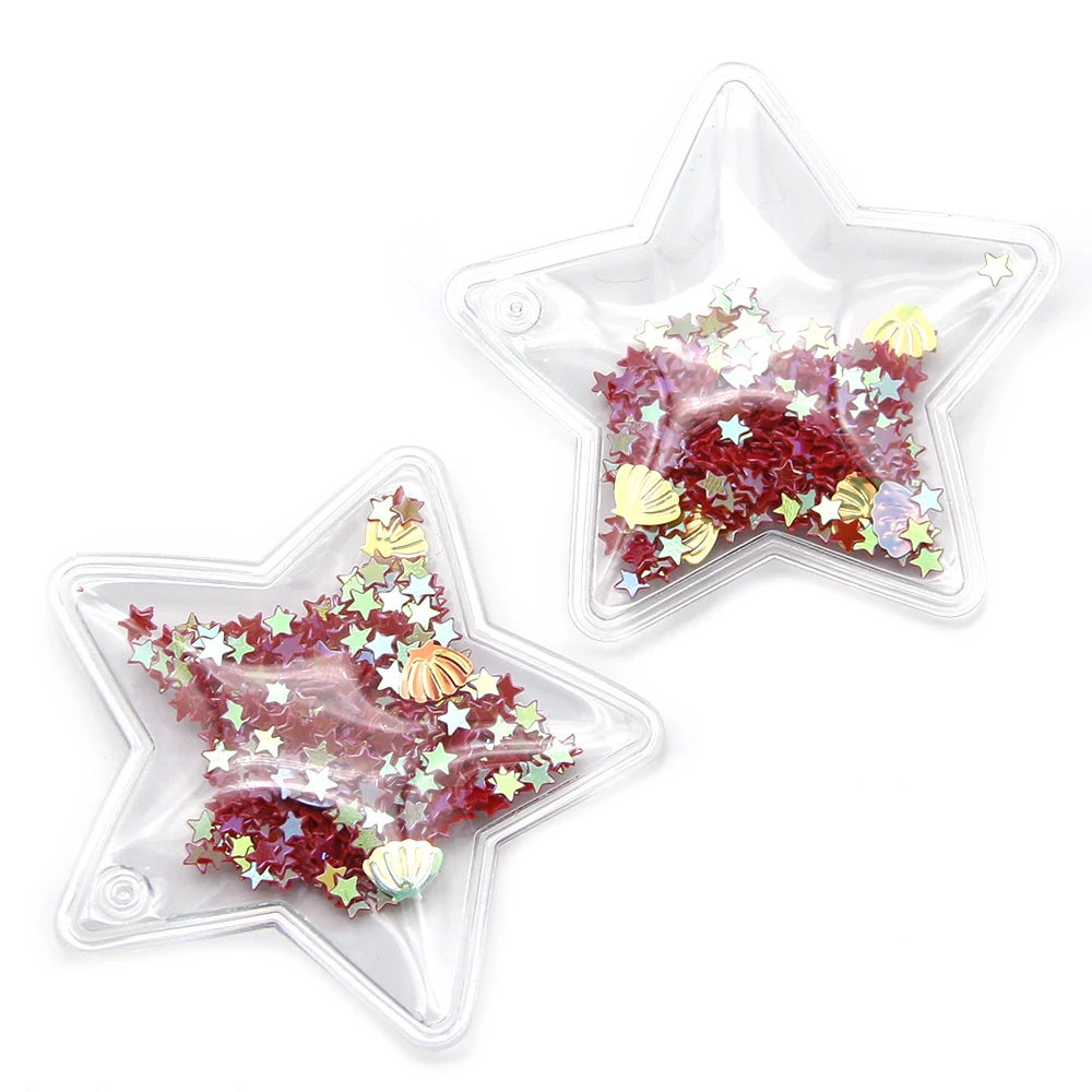 

David accessories Star Cloud Transparent Plastic Bag with Colorful Sequins DIY Make Hair Clip Accessories Craft Decor,5Yc6362