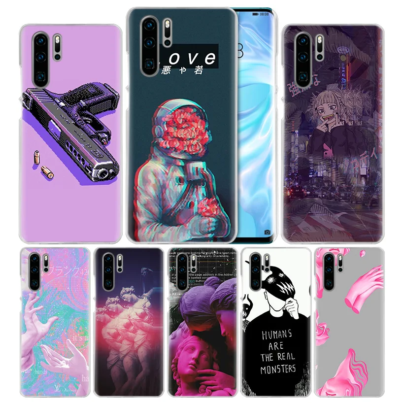

Vaporwave Aesthetic Art Case for Huawei P20 P Smart Z Plus P30 P10 P9 P8 Mate 10 20 lite Pro 2019 2017 Hard PC Phone Cover Coque