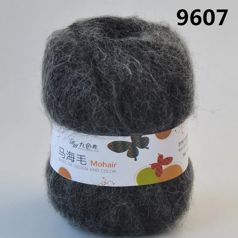50 г/мяч мохер шерсть пряжа для ручного вязания шаль-свитер мягкая Тонкая нить A - Цвет: 9607