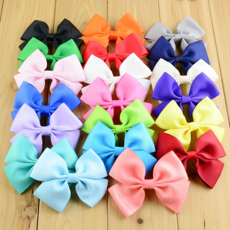 100pc/22 colors Wholesale 9x7CM Ribbon hair bows DIY Hair bows without
