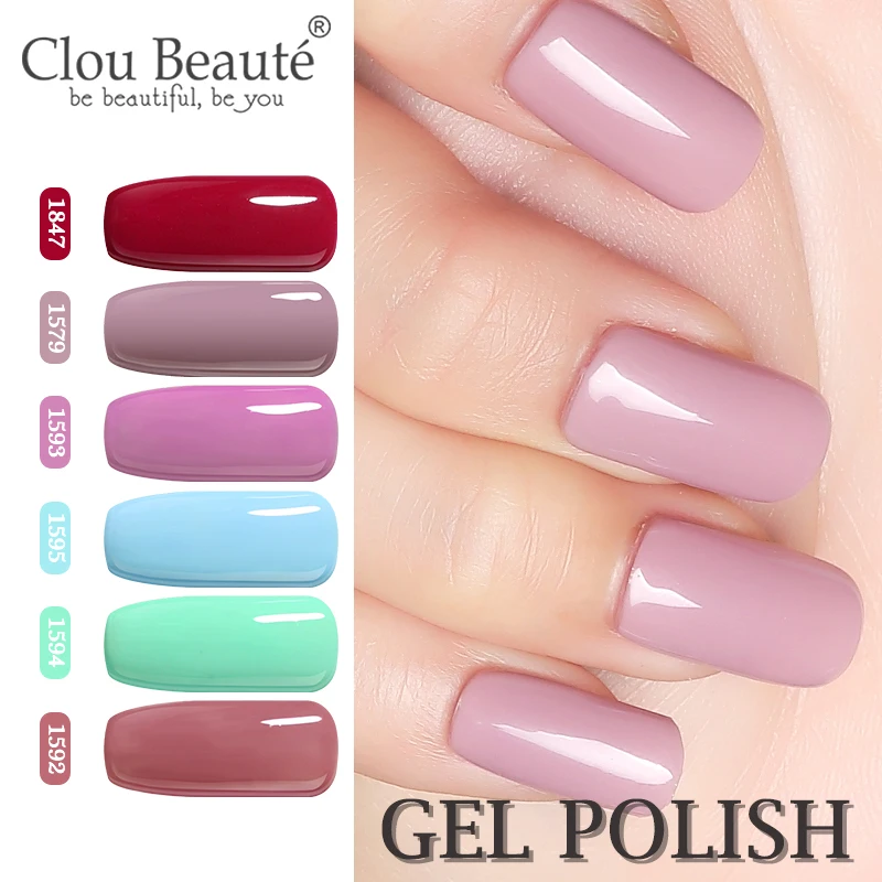 

Clou Beaute Gel Nail Polish Shinning Long Lasting UV LED Glitter 8ml gellak Gel Paint Nail Art Varnish Gel Lacquer Nail Gel