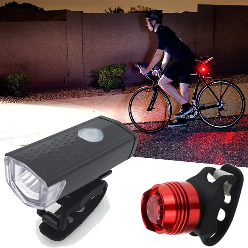 

Bicycle Light Set USB Rechargeable Bicycle Light Front + Safety LED Bike Light Rear Bicycle Lamp Torch Flashlight 30ST06.