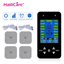 四極 數位電療身體馬殺雞隨身裝置 EMS Tens Acupuncture Body Massager Digital Therapy Machine With 4 Electrode Pads For Back Neck Foot Leg Pain Relief Health Care