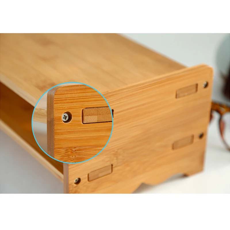 Роскошный бамбуковый стоячий стол или стойка для монитора, аксессуары для офисного стола, Органайзер