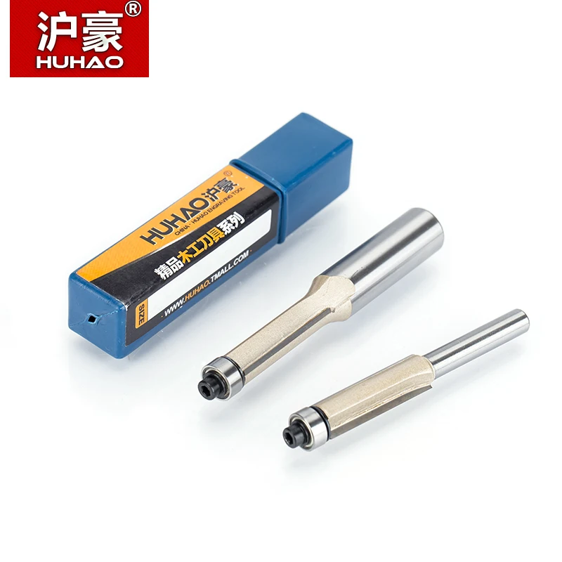 HUHAO 1pcs 1/4&quot 1/2&quot Shank Flush Trim Router Bits for wood Trimming Cutters with bearing woodworking tool endmill milling cutter|router bits