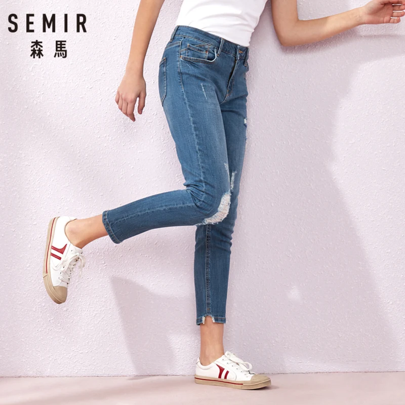 SEMIR 2019 летние новые женские узкие джинсы ноги девять брюки Корейская версия тренд