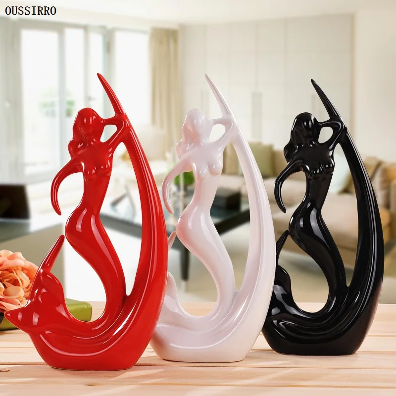 

OUSSIRRO Ceramic Decorations Home Crafts Angels Home Creative Small Ornaments simple Modern living Room TV Cabinet Crafts
