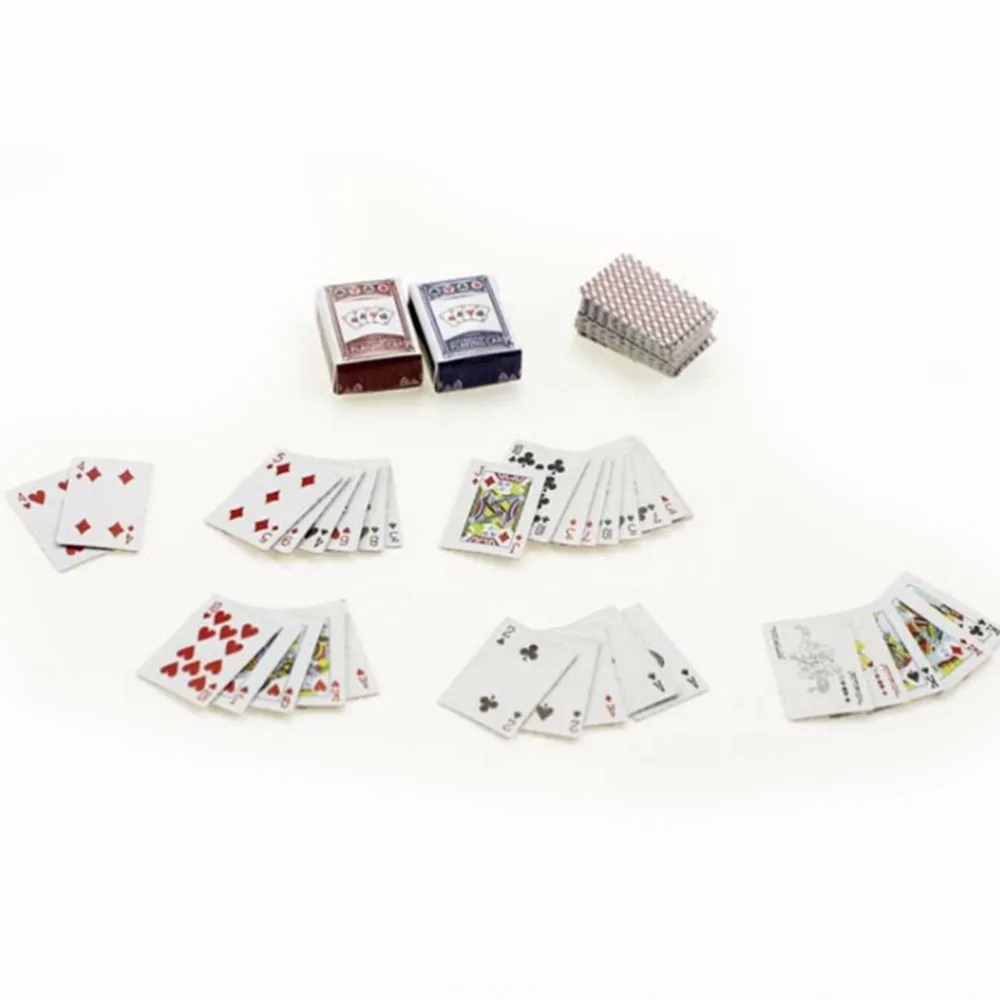 1 Set Mini 1:12 Dollhouse Miniatures Poker Home Decor Cards Playing Game for BJD Kurhn Doll Accessories | Игрушки и хобби