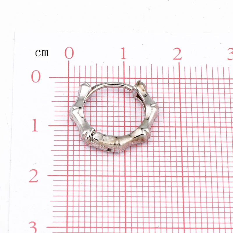 1 пара простой соединитель в виде бамбука мини маленькие серьги-кольца для женщин мужчин шикарный античный серебряный цвет ушной обруч ювелирные изделия Brincos E76